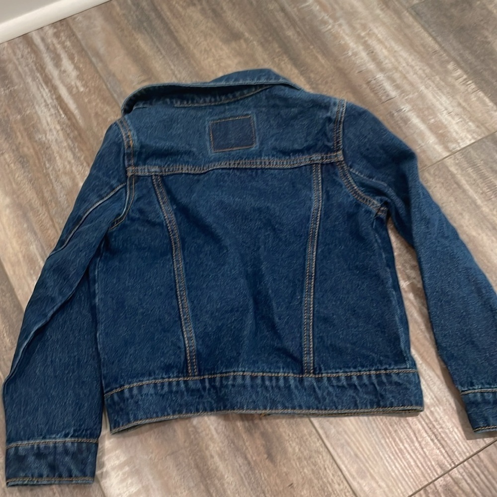 Levi's Kids Boy's Girl's Youth Denim Jean Jacket Size Small Medium/Dark Wash - Picture 6 of 6